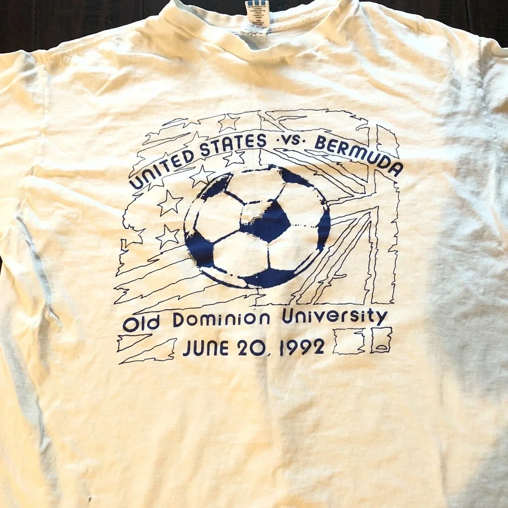 Vintage Adidas Shirt Mens XL 1992 USA vs Bermuda Olympic Watch Party ODU READ